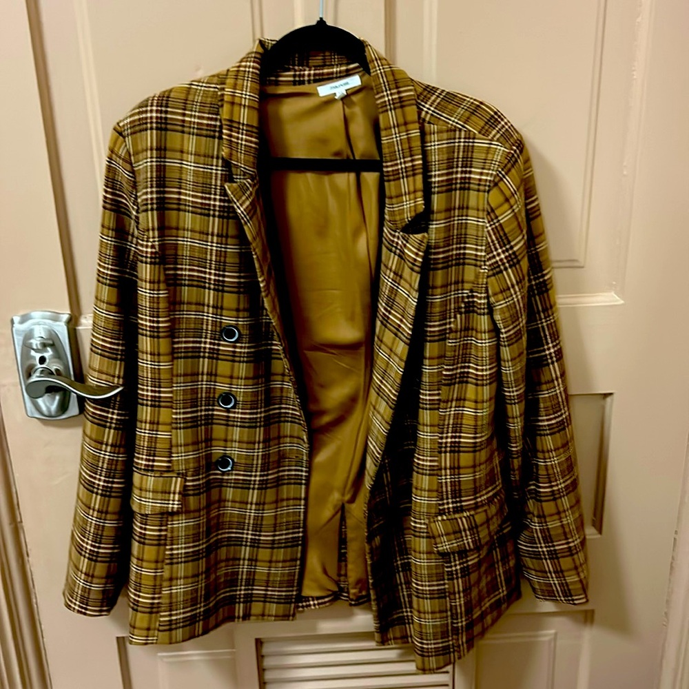 COPY - Mustard plaid Blazer large